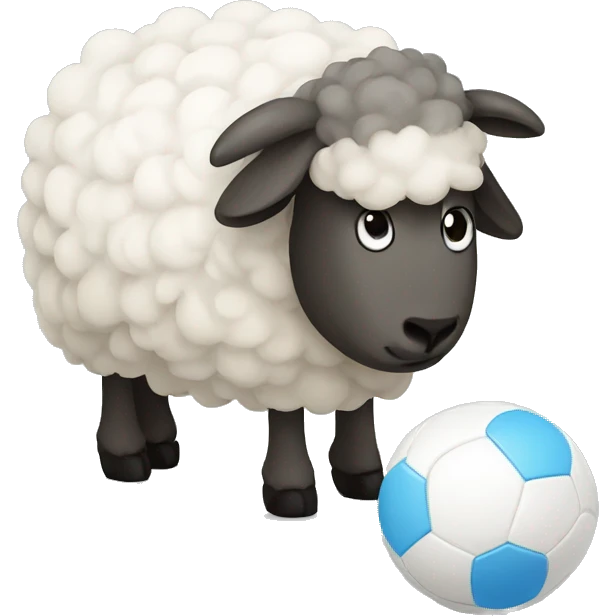 Sheep with ball emoji