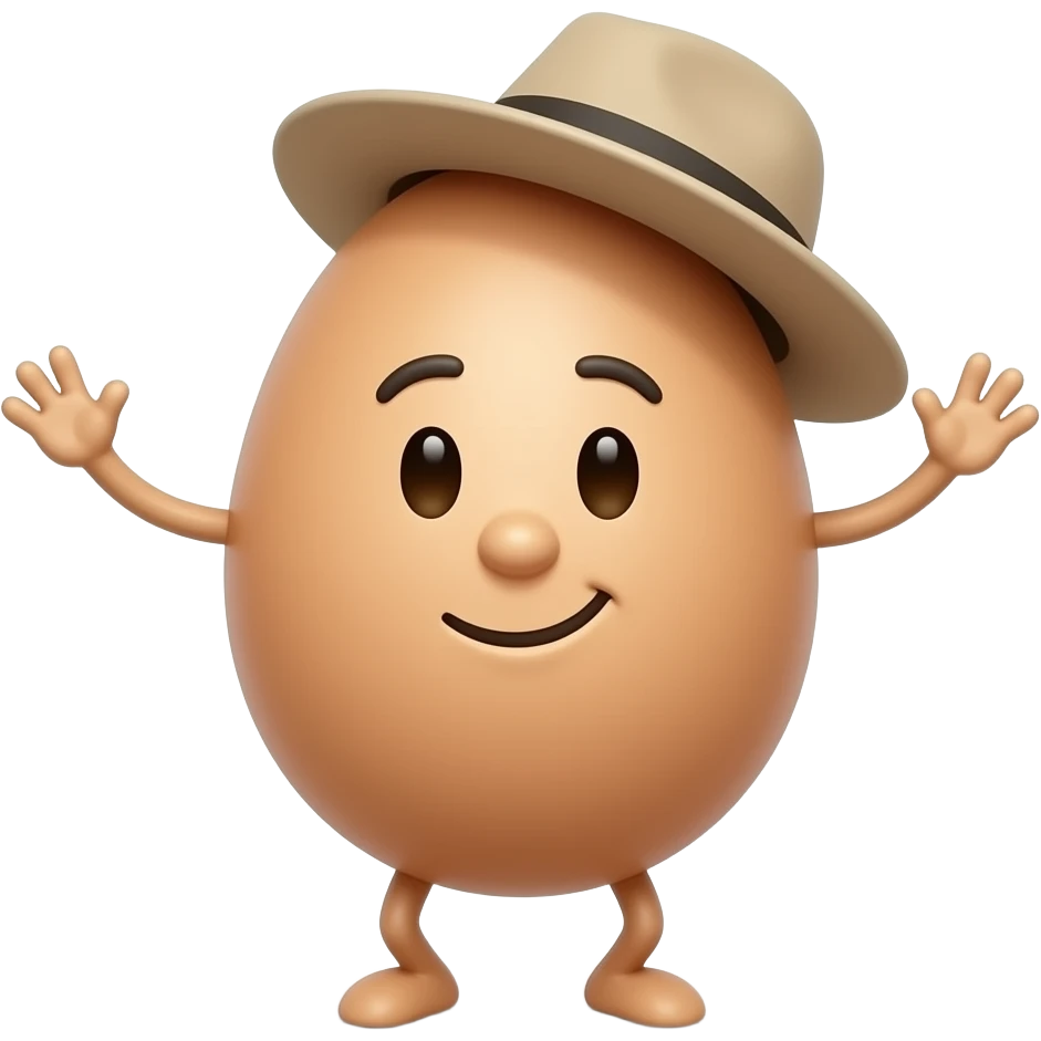 Dancing egg in hat emoji emoji