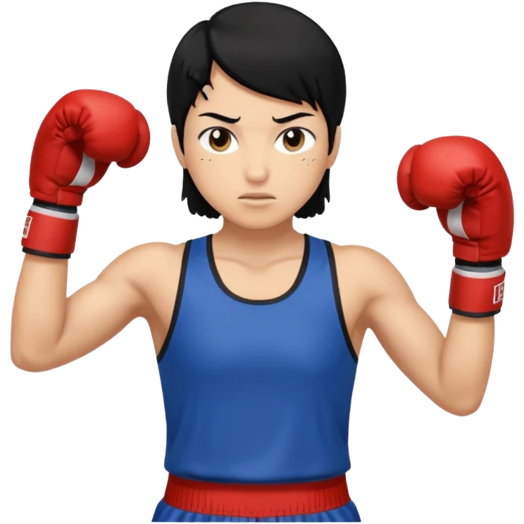    و موی مشکییه آدمی که بکس میکنه با لباس  emoji