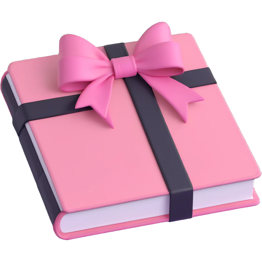 light pink book with a pink bow emoji