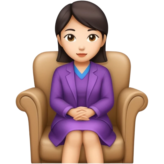 asian lady sitting on chair emoji