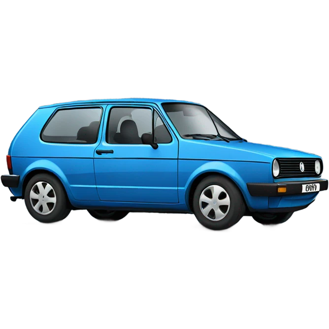 Blue Volkswagen Golf emoji