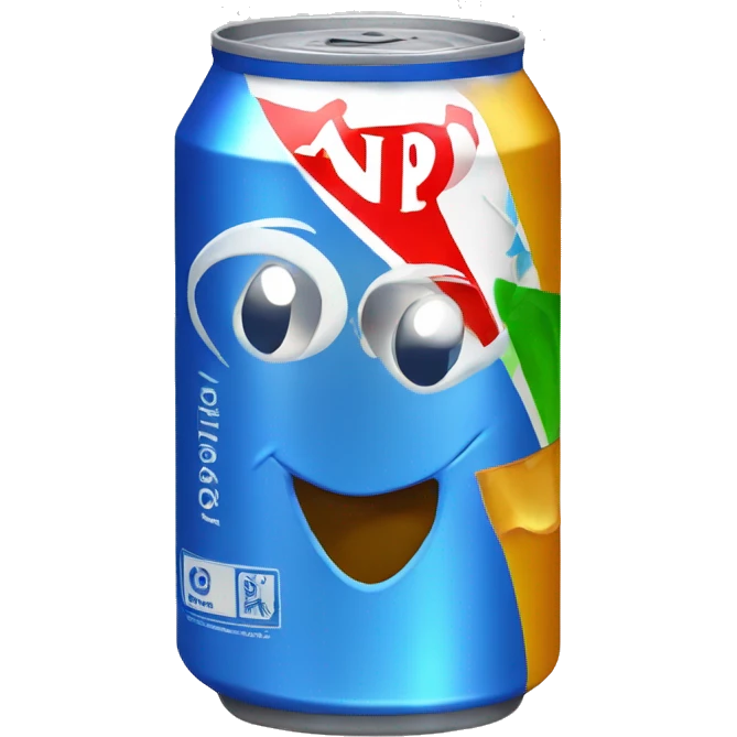 A soda can with windows XP logo emoji