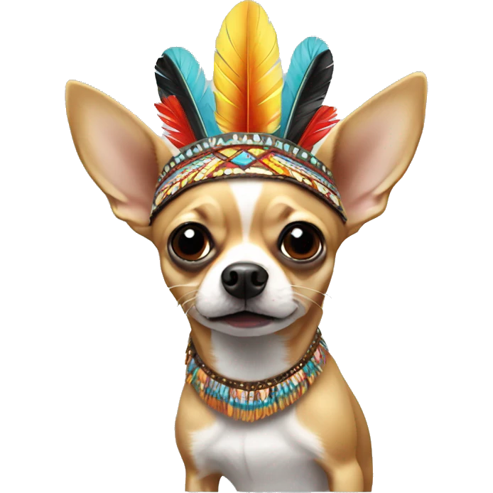 Chihuahua native headdress surprised  emoji