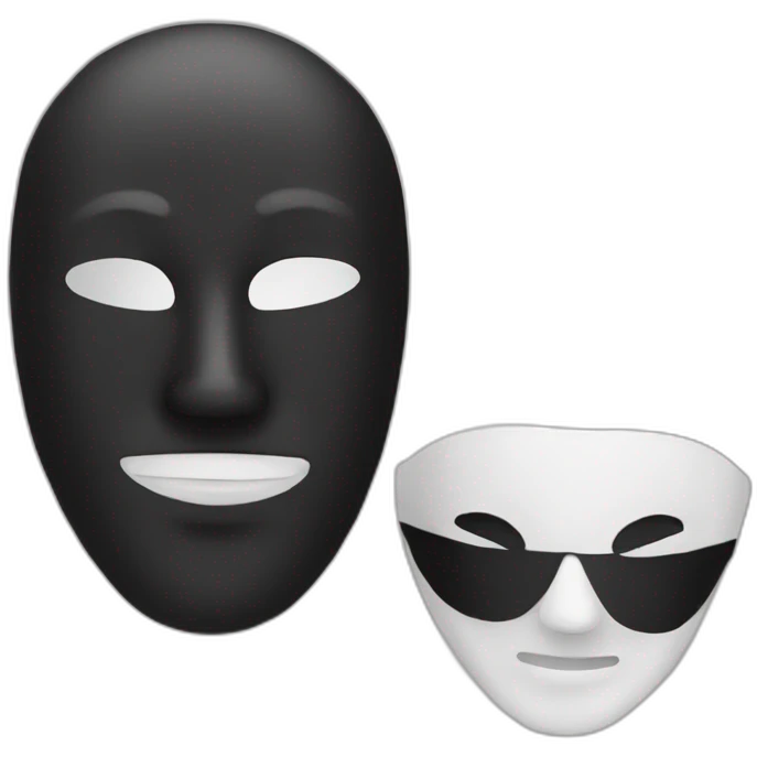 black and white mask emoji
