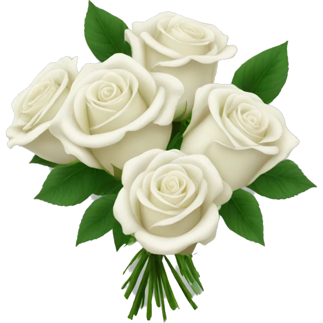 bouquet of white roses emoji