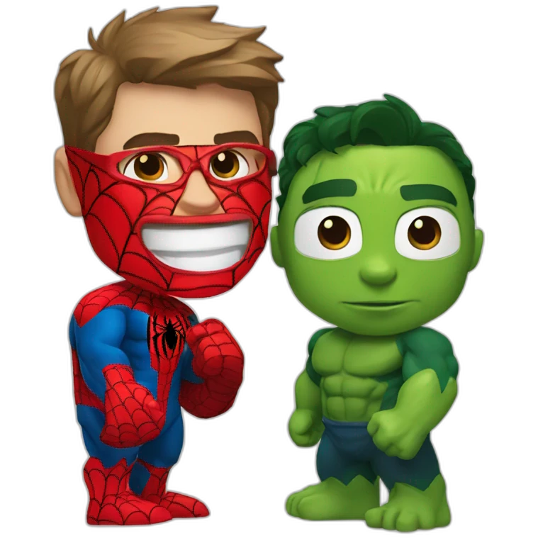 Spiderman with Hulk emoji