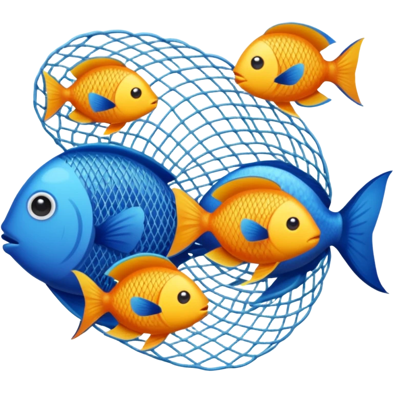 a net full of tropical fish. emoji