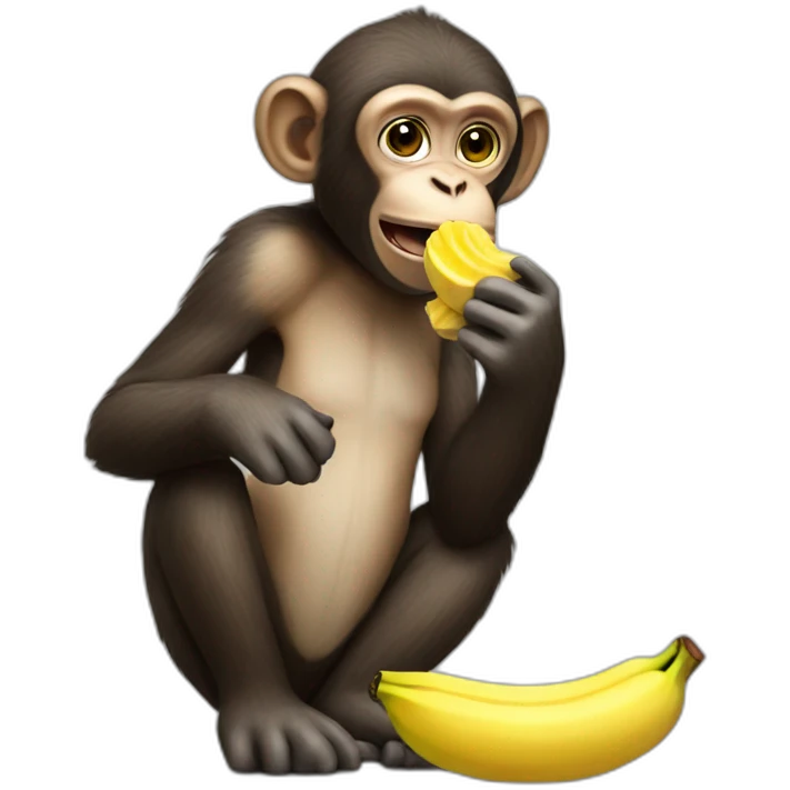monkey eats a banana emoji