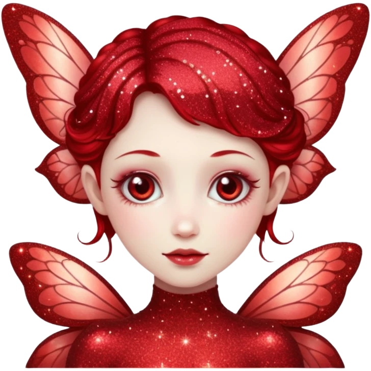 red glitter fairy emoji