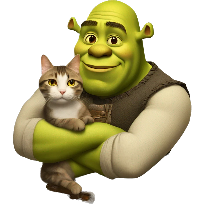 shrek with a cat emoji