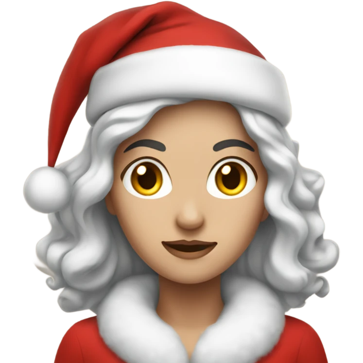 White woman dark hair as santa claus emoji