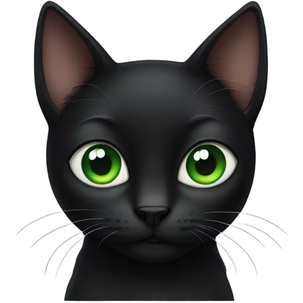 Black cat with green eyes  emoji