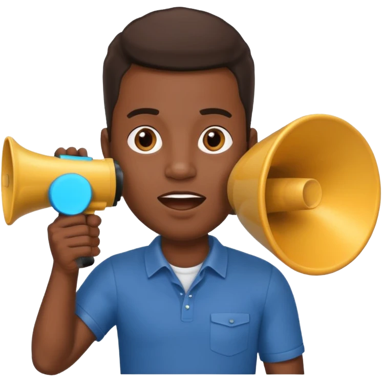 black man with megaphone emoji