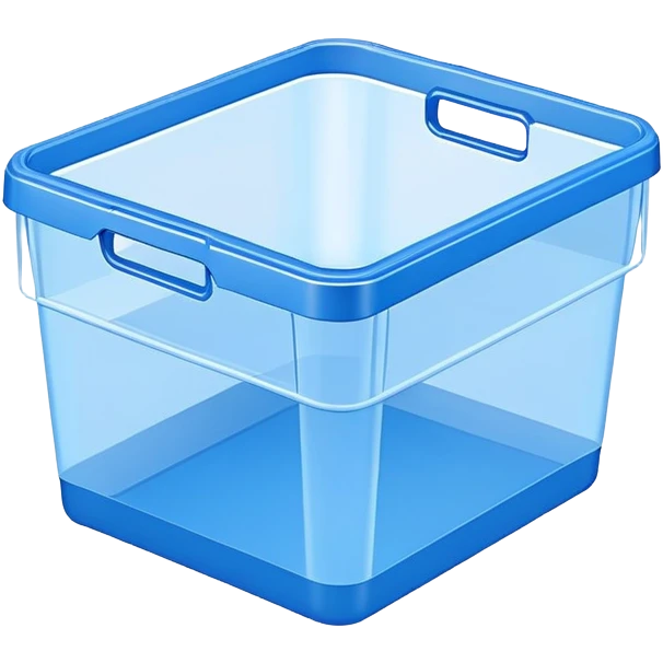 stackable plastic box bin blue emoji