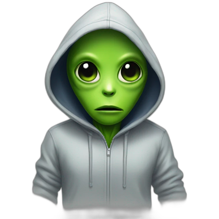 Alien in a hoodie emoji