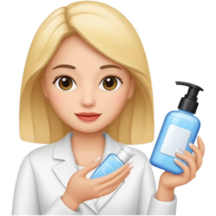 woman holding skincare product emoji