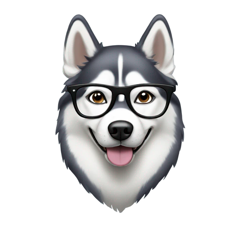 Husky with glasses emoji