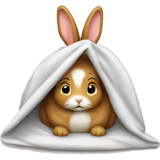 Hase eingekuschelt in eine Decke emoji