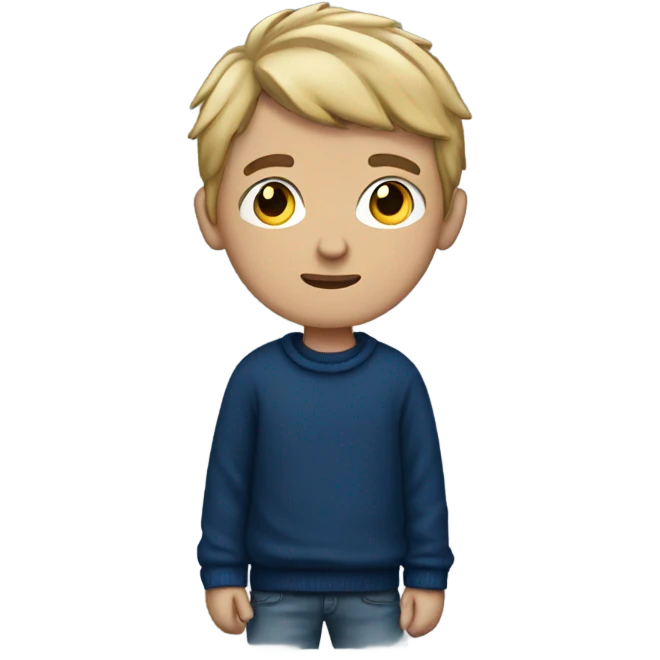 homeless white boy in dark blue sweater emoji