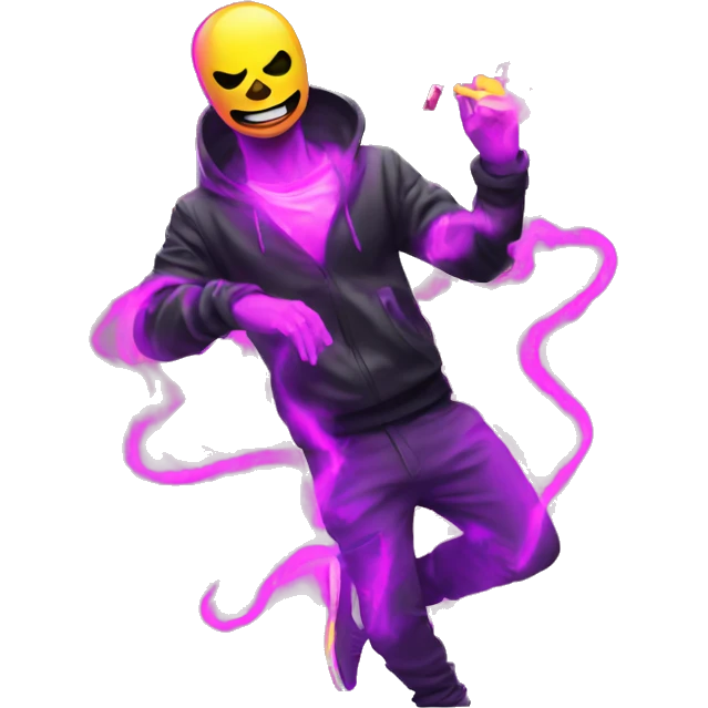 Rave party dancing neon smoking emoji