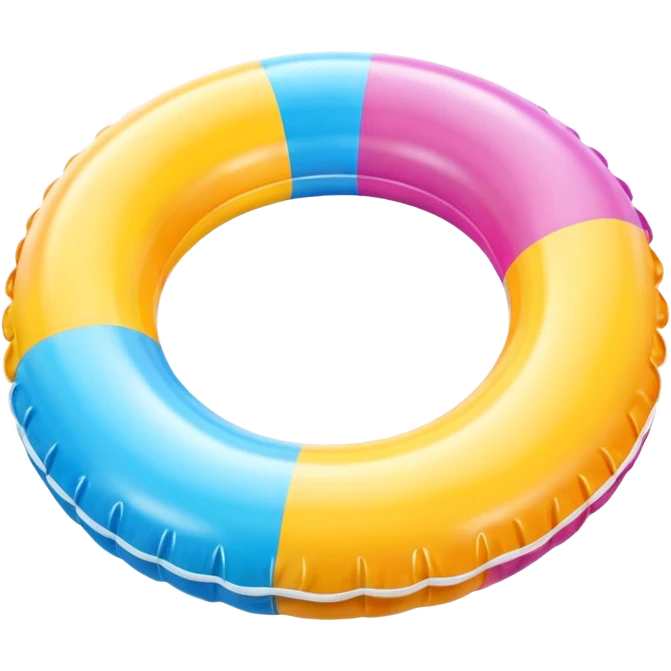 inflatable pool float object icon, colorful swimming ring, glossy plastic texture, summer vibe, 3D cartoon, mobile game icon style, centered, clean background, no text, no watermark
 emoji