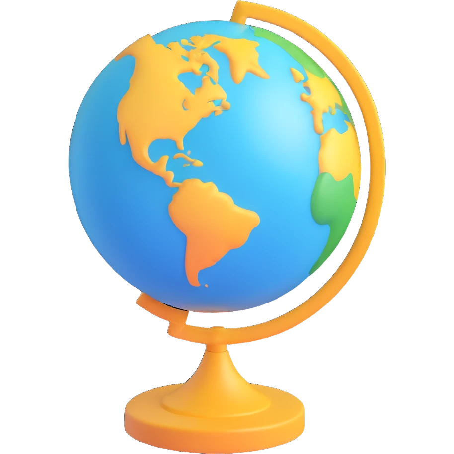 globe with a stand, 3D emoji style emoji