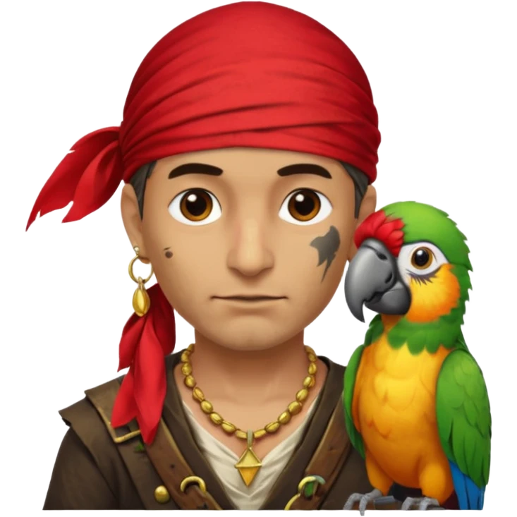 pirate and parrot emoji