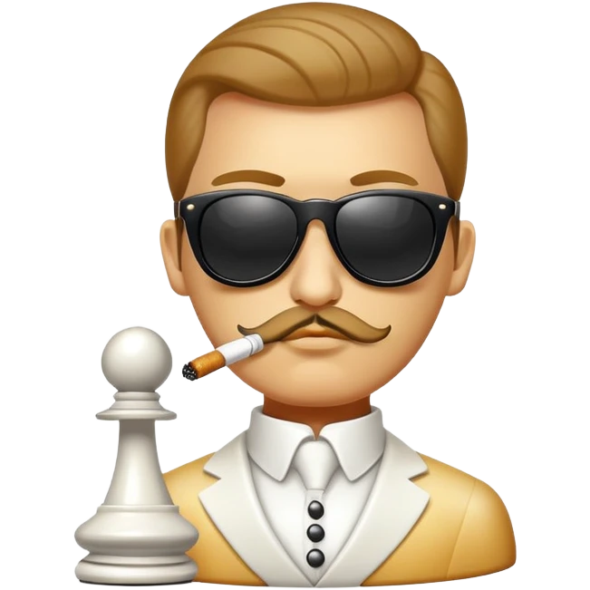 chess pawn wearing sunglasses and smoking emoji