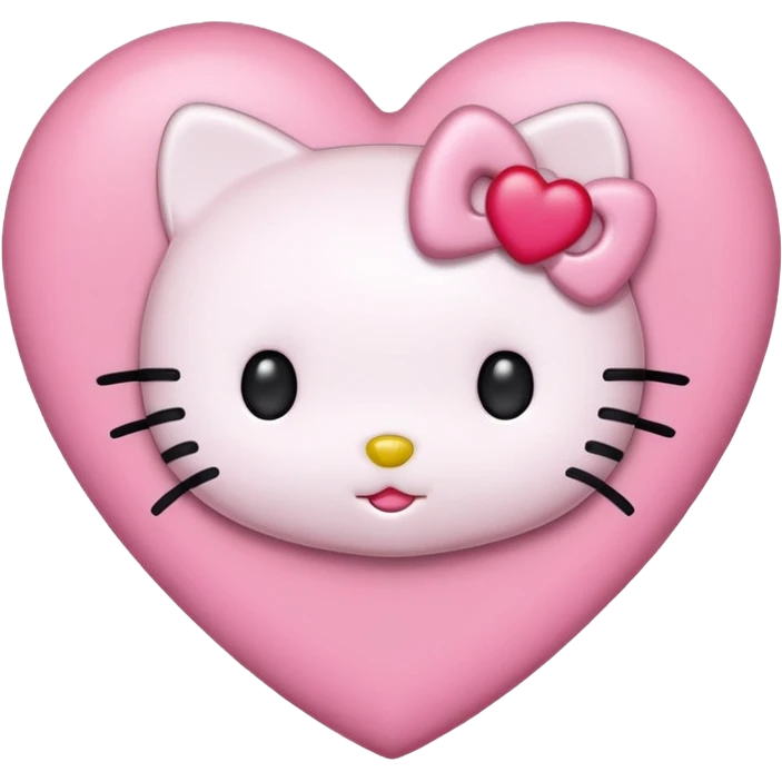 hello kitty heart`no mouth emoji