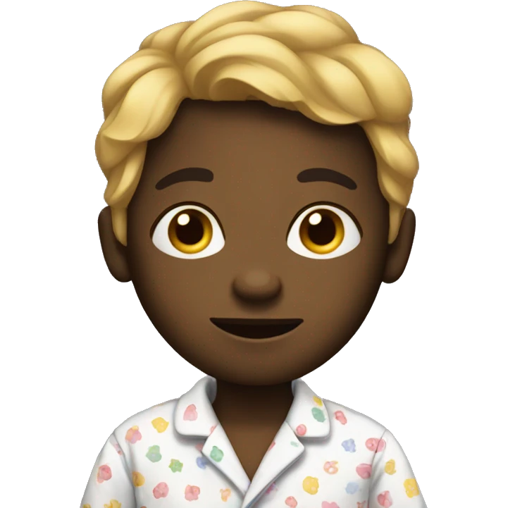 black kid with pajamas emoji