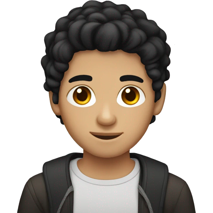 mexican teenage boy with black hair and light skin with brown eyes emoji