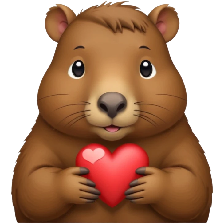 Capybara with heart emoji