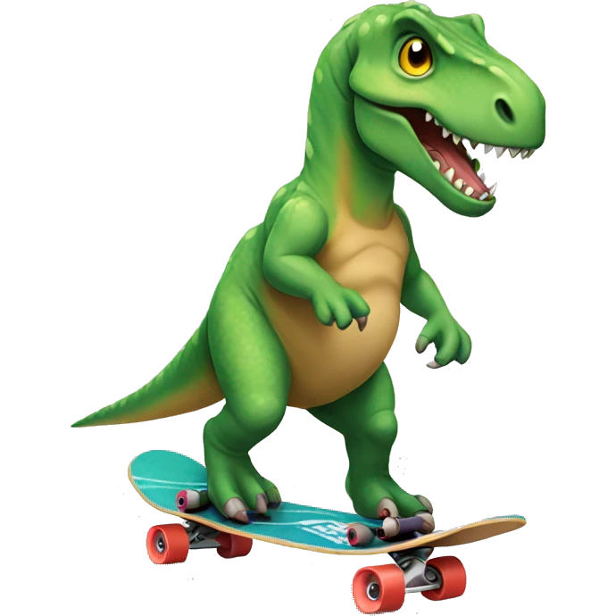 Dinosaur riding skateboard  emoji