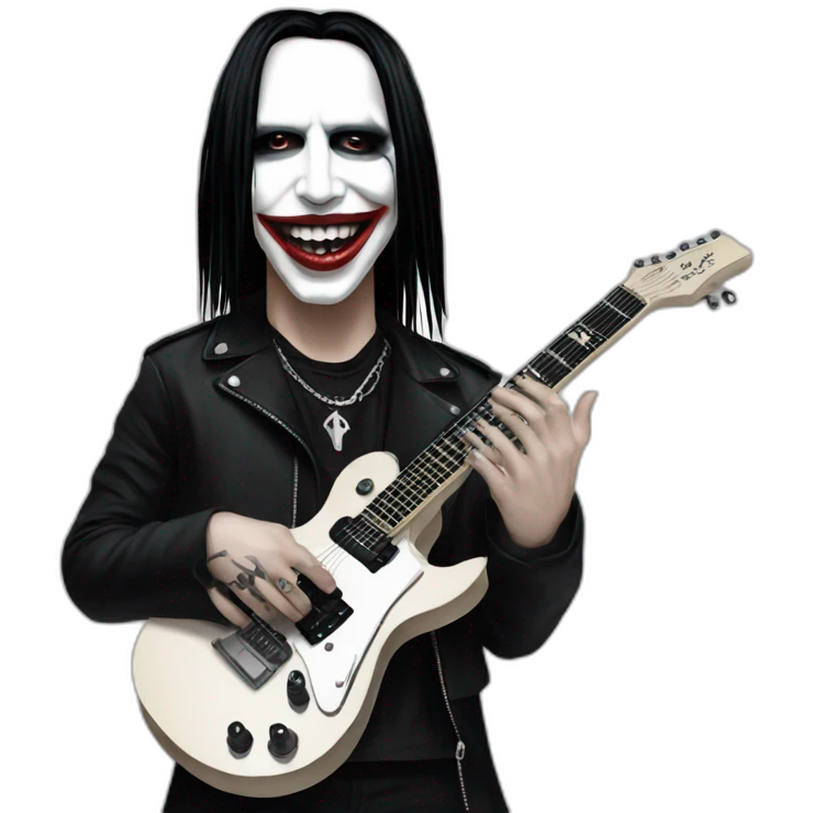 Marilyn manson with rock guitar emoji