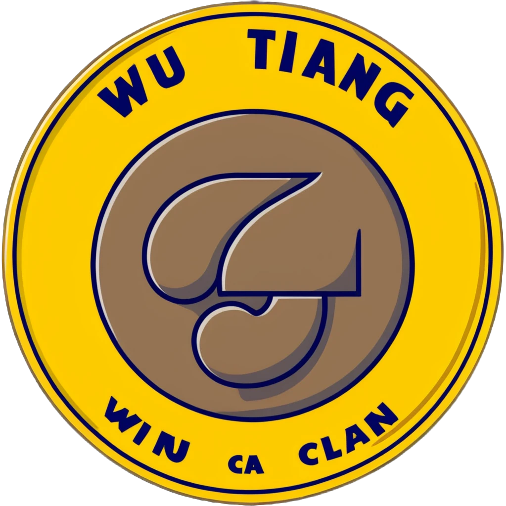 Wu-Tang Clan logo on a gold coin emoji