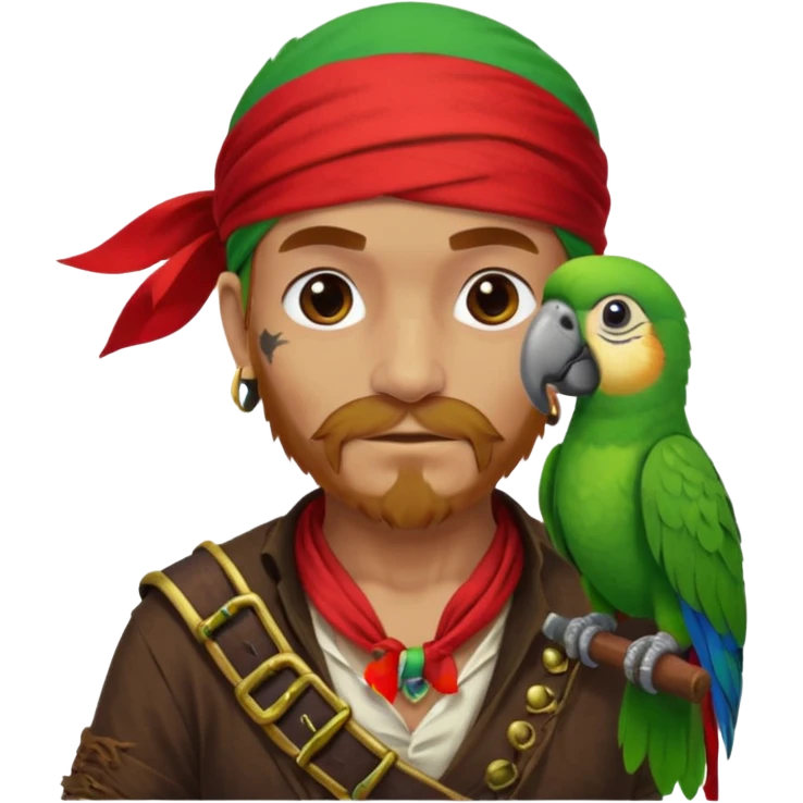 pirate and parrot emoji