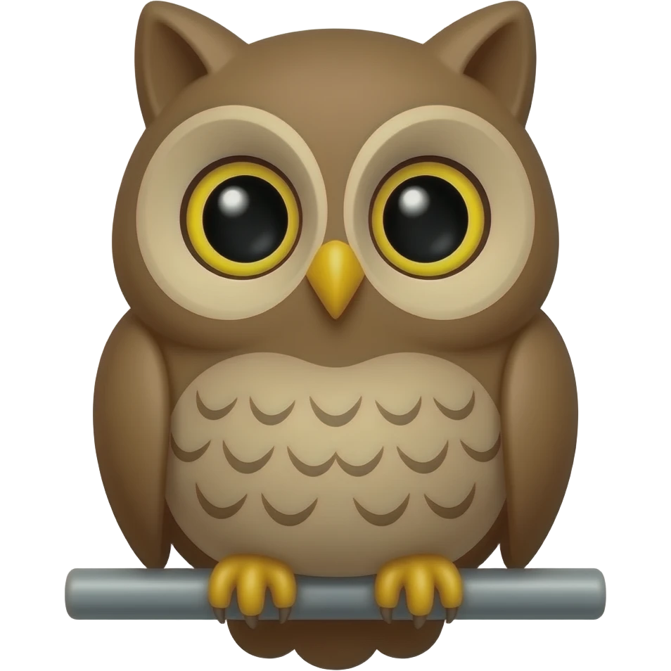 a brown owl with cat ears emoji