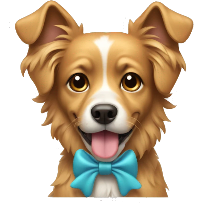 Dog with bow  emoji