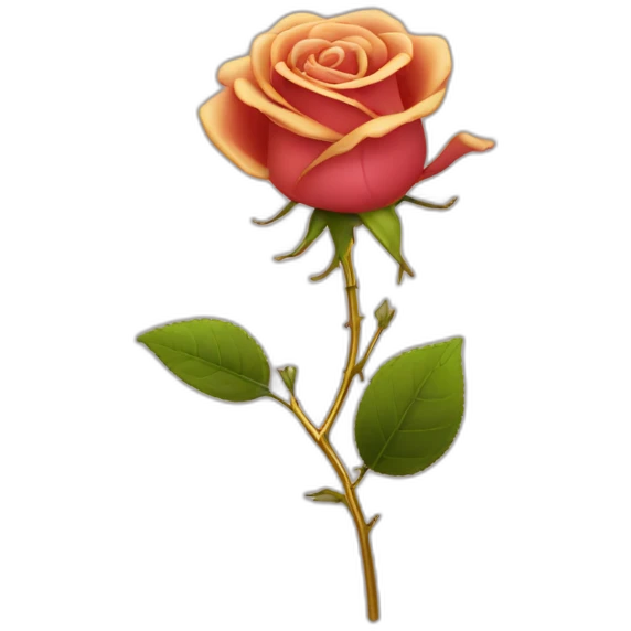 rose with gold stem emoji