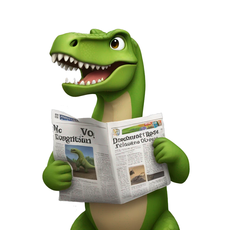 Dinosaur holding a newspaper  emoji