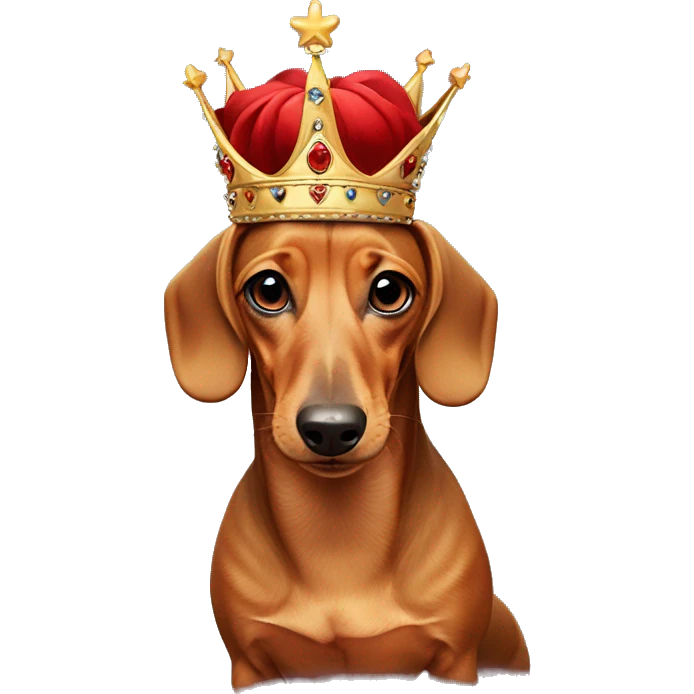 Dachshund wearing a crown  emoji