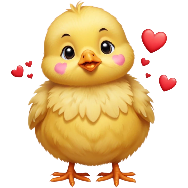 Kissing baby chick with hearts  emoji