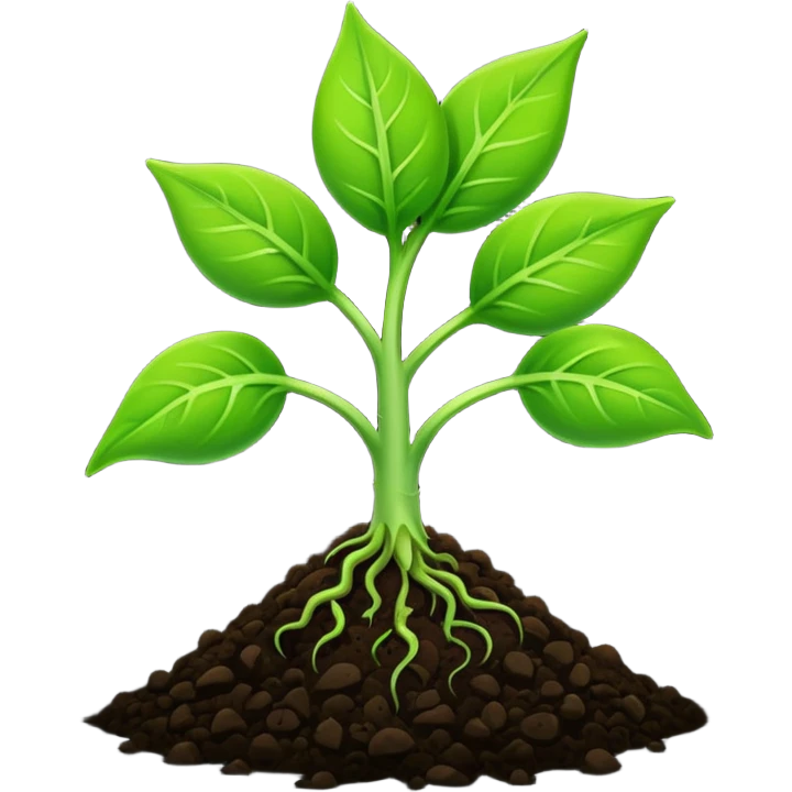 A two-leaf green sprout standing on soil emoji