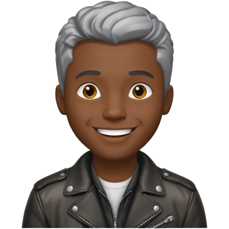 black man with metalic hair lether jacket emoji