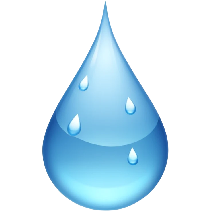 A drop of water in white emoji