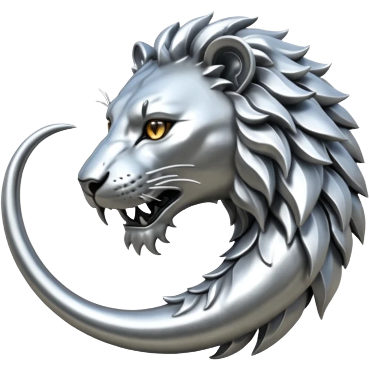 Silver Elder Scrolls Online Lion eating its tail Ouroboro emoji