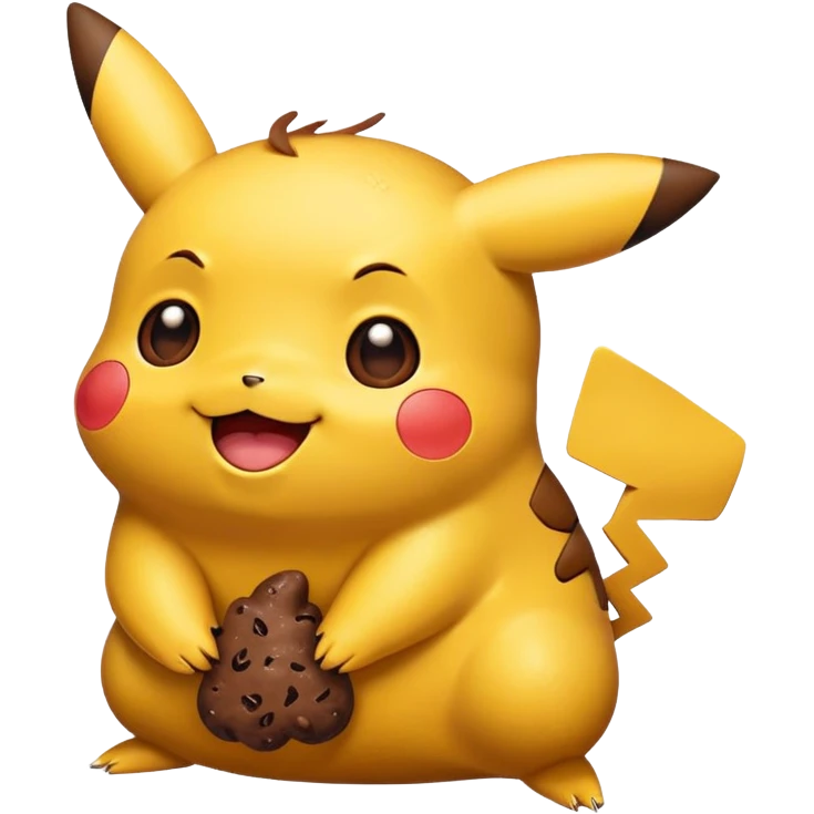 cartoon Pikachu with poop emoji emoji