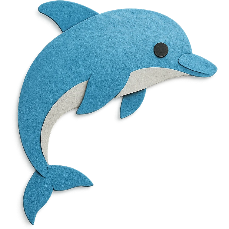 paper craft style dolphin emoji