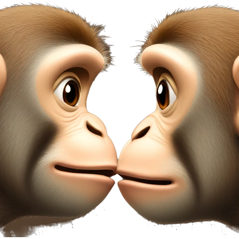 Two monkeys kissing emoji
